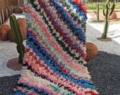 vintage unique Moroccan boucherouite rug_vintage boujad rug_wool rug_ handmade rug_lulticolor rug