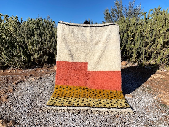 Beni ourain rug, Authentic Moroccan rug, Berber carpet, Genuine Wool rug, Handmade rug, Beni ourain style, Area rug, Tapis berbere, Teppich