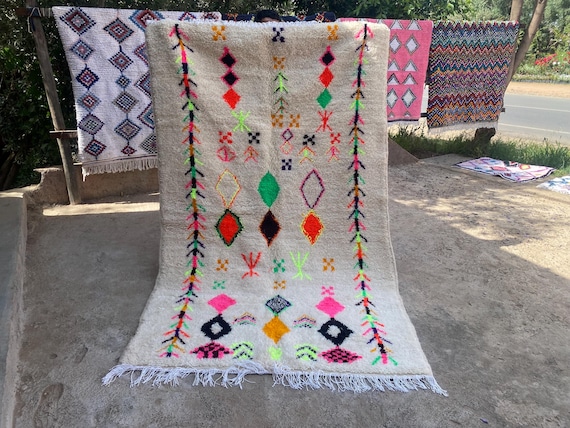 Colorful moroccan rug, custom fabulous boujad rug- abstract Multicolored carpets.Handmade Moroccan Rugs