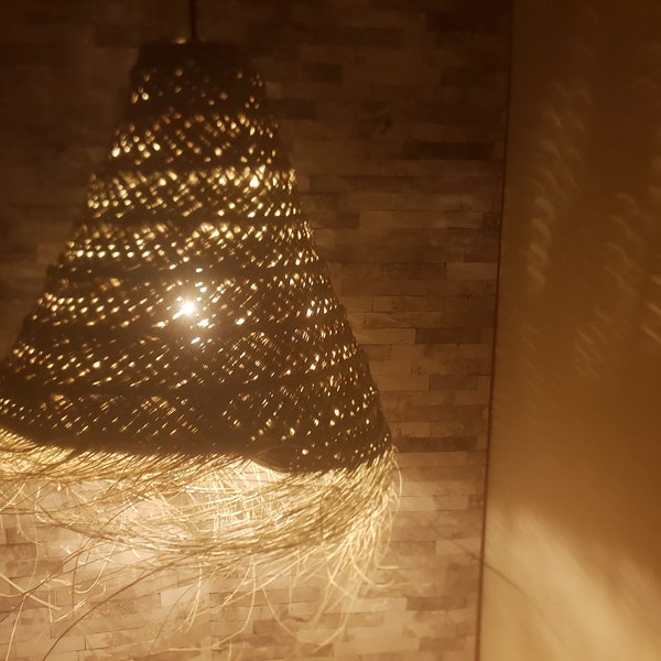 MOROCCAN  lampshade, Rattan lamp shade,  pendant lamp, Straw chandelier, straw hanging light, Moroccan hanging lamp, marrakesh decoration