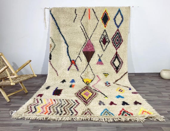 Moroccan rug hand knotted - Beni ourain rug - All wool berber rug - Custom rug - Handmade rug - Genuine lamb wool