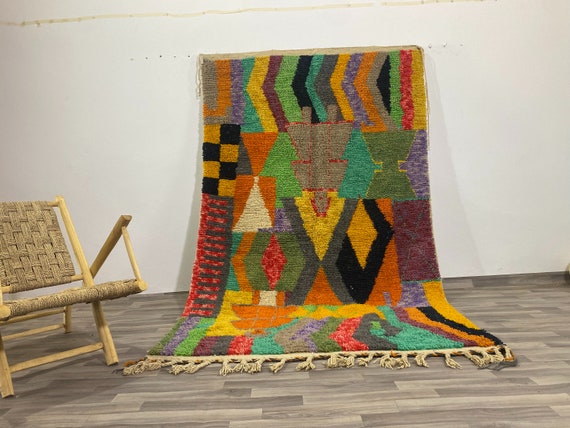 Moroccan Handmade rug ,Beni ourain style Morocco wool Berber Rug, modern rug, Hand woven rug, Azilal Berber style - white Rug Morocco