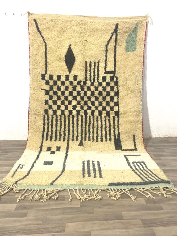 Moroccan Rug-Moroccan Berber Rugs-Modern Artwork-Handwoven Shaggy Rug FOR LIVING ROOM