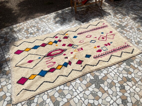 Large Cream Rug - Beni ourain rug, Moroccan rug, Berber carpet, Cream Wool rug, Beni ourain style, Cream Area rug, Tapis berbere, Teppich