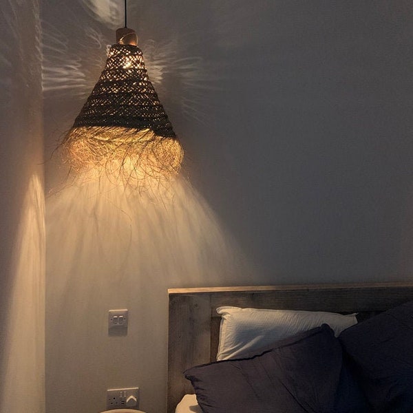 MOROCCAN  lampshade, Rattan lamp shade,  pendant lamp, Straw chandelier, straw hanging light, Moroccan hanging lamp, marrakesh decoration