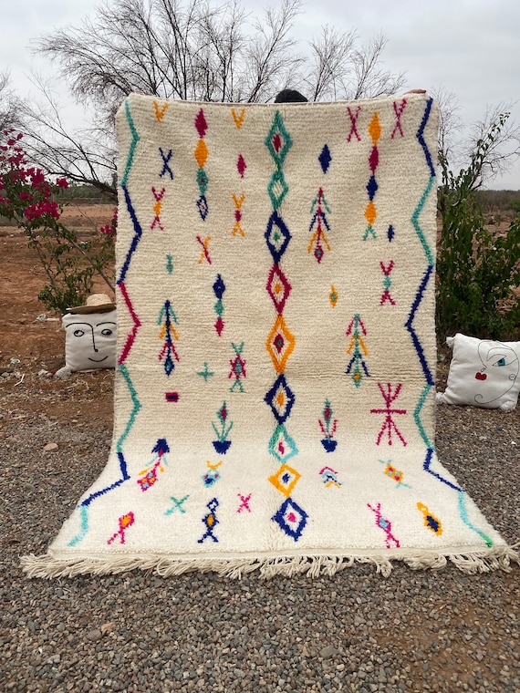 Moroccan rug hand knotted - Beni ourain rug - All wool berber rug - Custom rug - Handmade rug - Genuine lamb wool