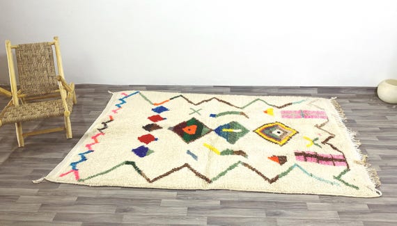 Moroccan Rug, Azilal Rug, Handwoven, Handmade Custom Moroccan Carpet,Genuine Wool Rug,Handmade Rug,Free Shipping