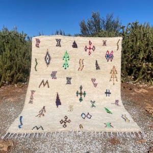 Contemporary Moroccan rug - Handmade Berber rug - Custom area rug - wool rug - Beni ourain rug - Living