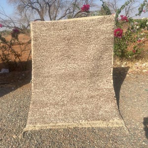 Natural Earth-Tone Moroccan Rug - Custom moroccan Boujaad rugs& Beni Ourain Rug - Handmade Traditional Berber Carpet - Unique Home Decor