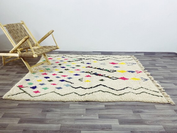 Moroccan rug, Handmade Berber rug, Large area rug, Hand knotted Moroccan Soft wool rug, Tapis berber, boho area carpet