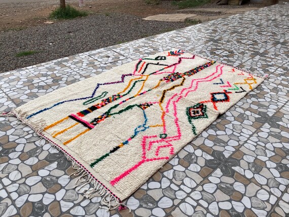 Beni ourain rug, Authentic Moroccan rug, Berber carpet, Genuine Wool rug, Handmade rug, Beni ourain style, Area Rug,Tapis berbere,Teppich