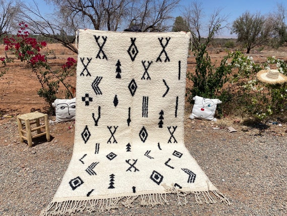 ABSTARCT Moroccan Rug - Beni ourain rug - Abstract rug - wool rug - kilim Rug - Berber rug - Area Rug 6x9 9x12 8x10 - Azilal rug - Boho rug