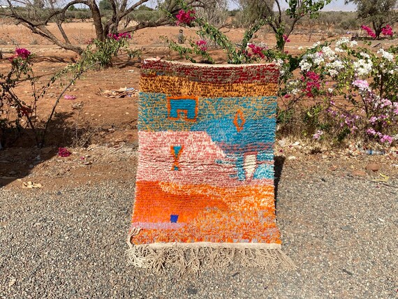 Handmade Beni Ourain Rug: Moroccan Berber Lamb Wool Rug