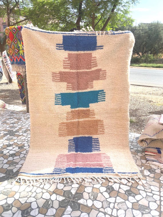 Custom Fabulous Boujad Rug, Authentic Moroccan Rug, Azilal rug, Abstract Multicolored Carpet, Handmade Moroccan Rug, Bohemian rug