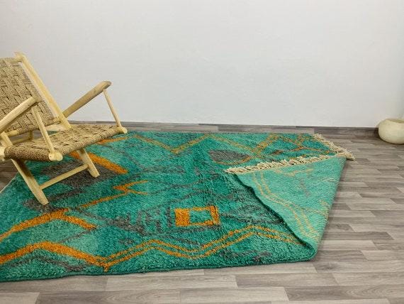Custom Fabulous Boujad Rug, Authentic Moroccan Rug, Azilal rug, Abstract Multicolored carpet - handmade Moroccan rug -bohemian rug