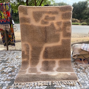 Teppich für Wohnzimmer , Handgemachter Teppich , Wollteppich , Beni Ourain Teppich , Berberteppich 200x300