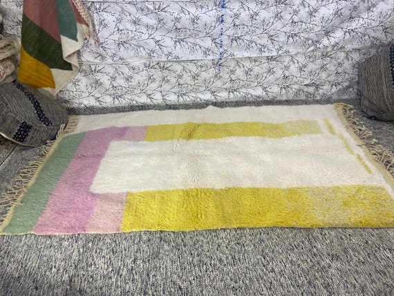 Berber Rug Moroccan Boujad Wool Woven Area Rug Boho Tapis Handmade Gift Home Décor