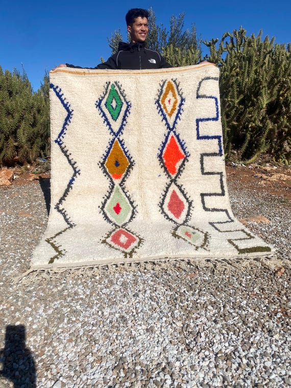 Authentic beni ourain rug - Moroccan rug - Custom rug - Handmade rug - Moroccan rug - Custom moroccan rug - Morocco rug - Ivory rug