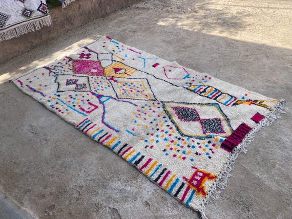 Custom Colorful Morrocan Rug -Authentic Moroccan Rug - Berber Rug - Real Wool Rug - Handmande Rug