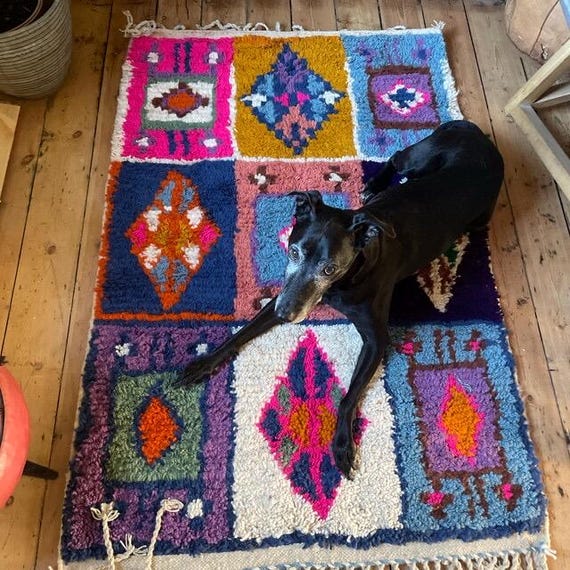 Handmade Wool Rug - Geometric White Carpet, Striped Tufted Design, Handwoven for Living Room, Stunning Handmade Piece