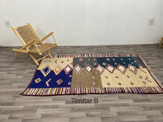 Beni ourain rug, Authentic Moroccan Rug, Custom Beni Ourain rug, Beni Rug, Large Moroccan Rug, White& Black Rug,