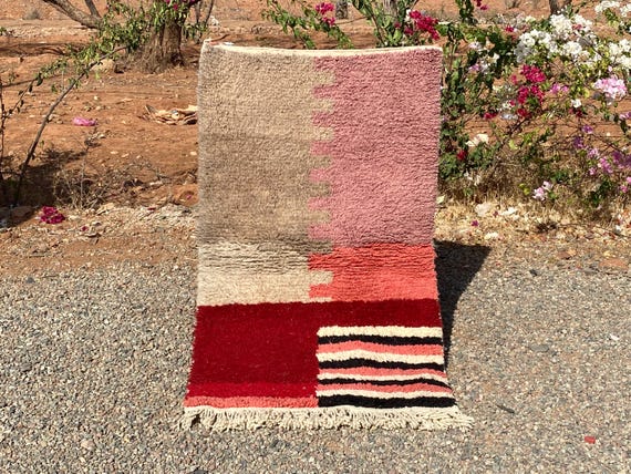Handmade bohemian vintage area  - morocco rugs - hand knotted rug - moroccan rug - -Multicolored Carpet For Living Room,