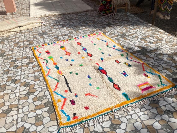 Custom Fabulous Boujad Rug, Authentic Moroccan Rug, Azilal rug, Abstract Multicolored Carpet, Handmade Moroccan Rug, Bohemian rug