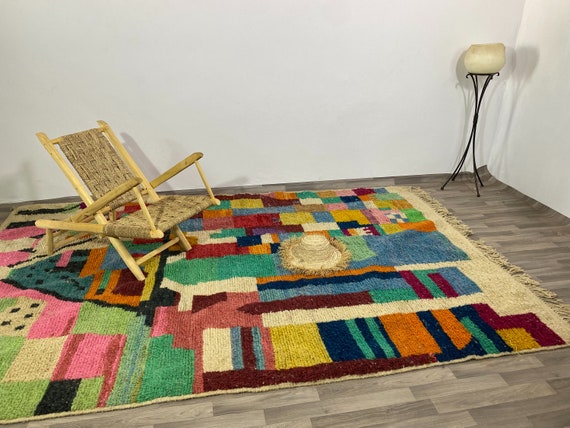 Amazing Multicolored Rug - Custom Fabulous Boujaad Rug - Beni Ourain Rug - Handmade Rug - Moroccan Berber Rug -Taditional Moroccan Rug