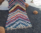 small Moroccan boucherouite rug_vintage boujad rug_wool rug_ handmade rug_lulticolor rug