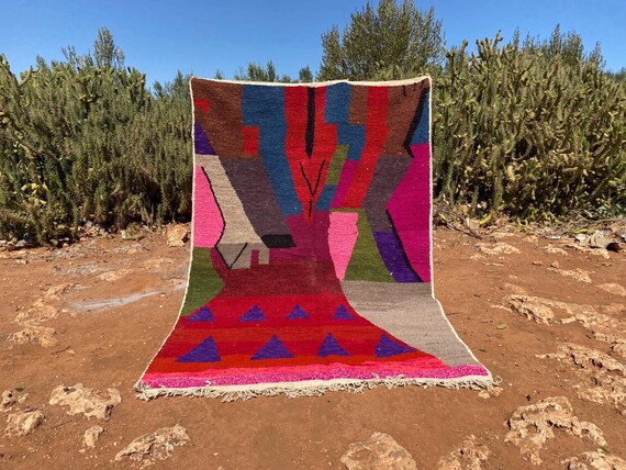 Moroccan rug,Authentic Boujaad Rug ,Custom Morrocan Rug,Amazing Multicolored Rug ,Artistic Moroccan Rug, Handmade rug, Beni ourain style