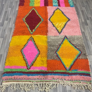 Orange Moroccan Rug, Orange Shag Rug, Vibrant Orange Hand tufted Rug,Custom made Moroccan Carpet, Large Orange Area Rug