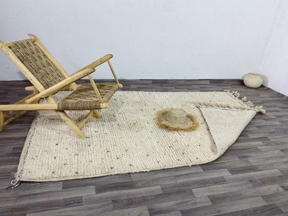Amazing Moroccan White Rug - Beni Ourain Berber Shag Rug for Living Room & Home Decor - Soft, Elegant, Modern Rug