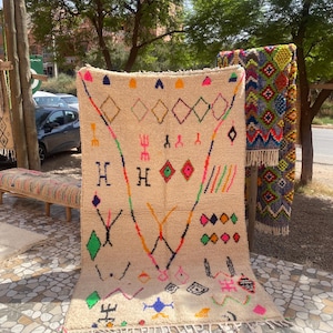 Amazing Moroccan Brown Rug - Custom moroccan Boujaad rugs& Beni Ourain Rug - Handmade Traditional Berber Carpet - Unique Home Decor