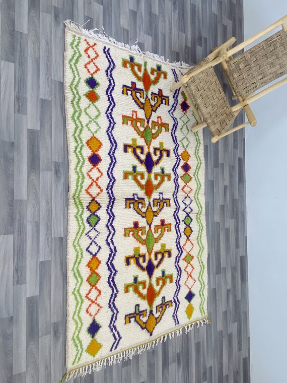 Green rug Hand Woven - Soft Green rug For living room - Custom All Sizes rugs - Green and Pink rug - Abstract Plain rug -tapis Berber