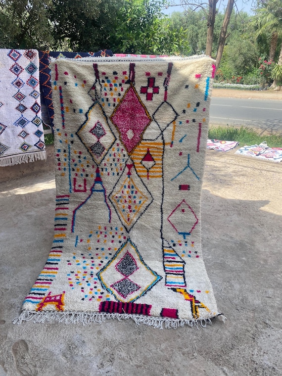 Custom Colorful Morrocan Rug -Authentic Moroccan Rug - Berber Rug - Real Wool Rug - Handmande Rug