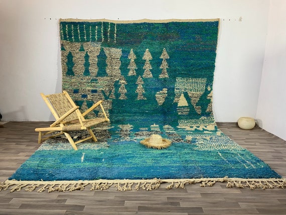 Moroccan Handmade rug ,Beni ourain style Morocco wool Berber Rug, modern rug, Hand woven rug, Azilal Berber style - white Rug Morocco