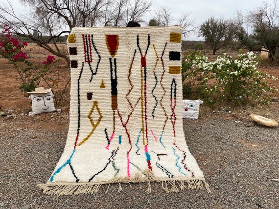 Moroccan Rug, Azilal Rug, Handwoven, Handmade Custom Moroccan Carpet,Genuine wool rug,Handmade Rug,Free shipping
