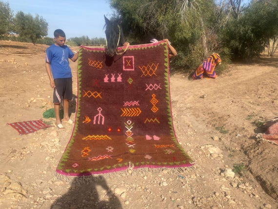 Artistic Moroccan Rug, Handmade Rug, White Pink Rug, Moroccan Carpet, Beni Ourain Rug, Tribal Berber Rug, Authentic carpets,Tapis Marocain