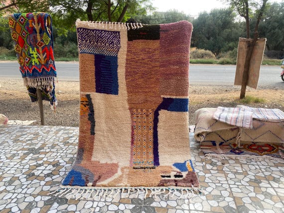 Authentic Moroccan Berber Rug - Berber carpet - Beni ourain rug - all wool berber rug - Custom area rug - handmade rug - Berber wool rug