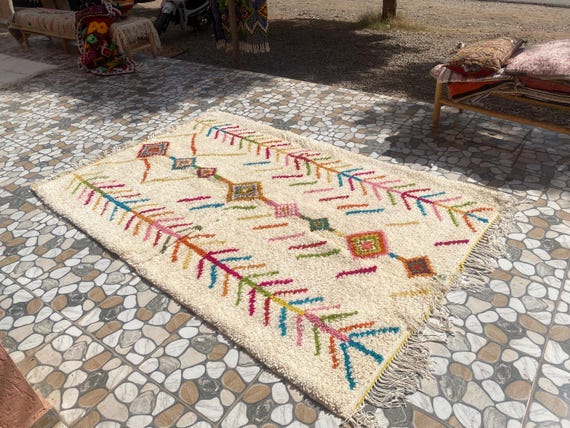 Colorful Moroccan Rug, Custom Fabulous Boujad Rug, Abstract Multicolored Carpet, Handmade Moroccan Rug,Bohemian Rug