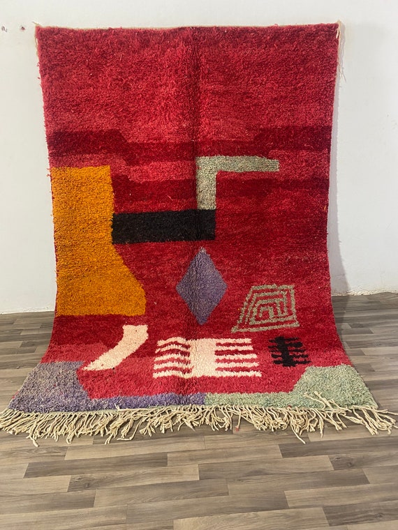 Custom Red rug - Traditional Moroccan rug - Moroccan Vintage rug - Rug for living room - Tapis Berber