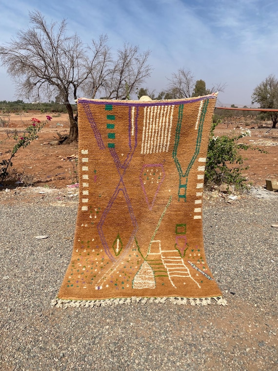 Moroccan Brown Rug, Moroccan Area rug, Berber Wool rug, Moroccan Flatweave Rug, Moroccan Orange Kilim Rug, Handwoven Rug, 9x12 ft