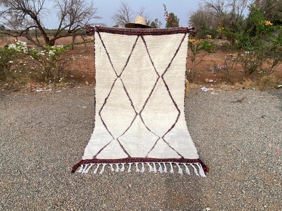 AMAZING BOUJAAD RUG, Artistic Beni Ourain Rugs, Multicolored Carpet For Living Room,