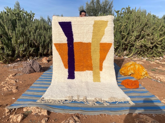 Custom Fabulous Moroccan Rug from boujaad-boho abstract soft color  carpet-Abstract Colorful Moroccan Rug,
