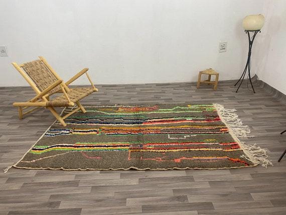 amazing berber moroccan handmade rug, wool colorful rug, moroccan rug blue, custom size rugs for bedroom, 9x12 moroccan rug, beniourain rug