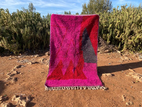 Moroccan Handmade rug ,Beni ourain style Morocco wool Berber Rug, modern rug, Hand woven rug, Azilal Berber style - white Rug Morocco