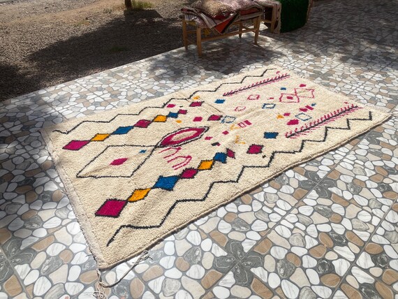 Beni ourain rug, Authentic Moroccan rug, Berber carpet, Genuine Wool rug, Handmade rug, Beni ourain style, Area rug, Tapis berbere, Teppich