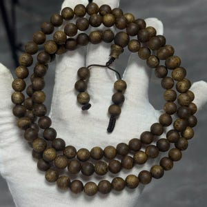 Paarse kynam-agarhouten armband | 108 kralen 5 mm | Zeldzame natuurlijke kyara | Kalmerende energie | Premium Vietnamese oudh