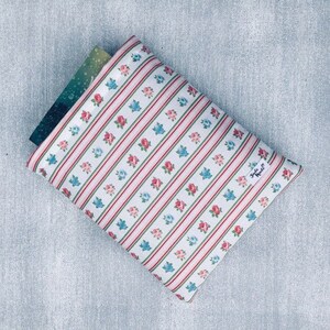 Striped floral book sleeve cover protector