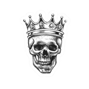 L Crowned Skull Stickers - Edgy Kiss-Cut Designs for Laptops, Water Bottles, Birthday Gifts, Skateboards, and More!